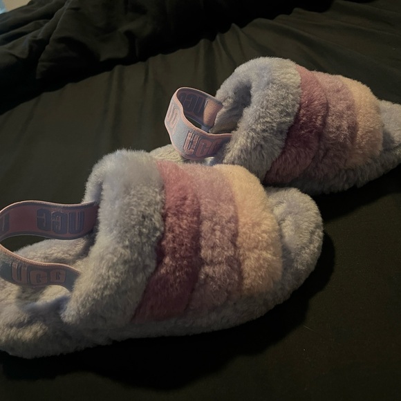 UGG Shoes - UGG Fluffy Multicolor Slippers